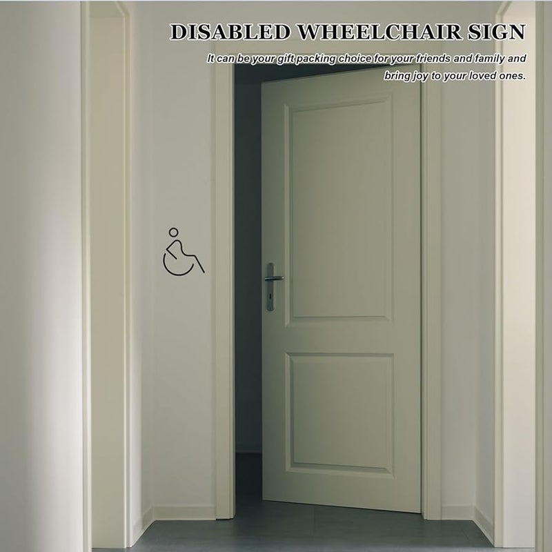 Frosted Disabled Wheelchair Sign For Accessible Toilet Restroom Direction Easy Installation - Image 4